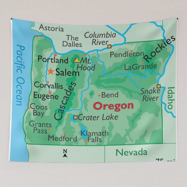 Item preview, Oregon State Map with Cities and Regions designed and sold by WorldAtlas.com.