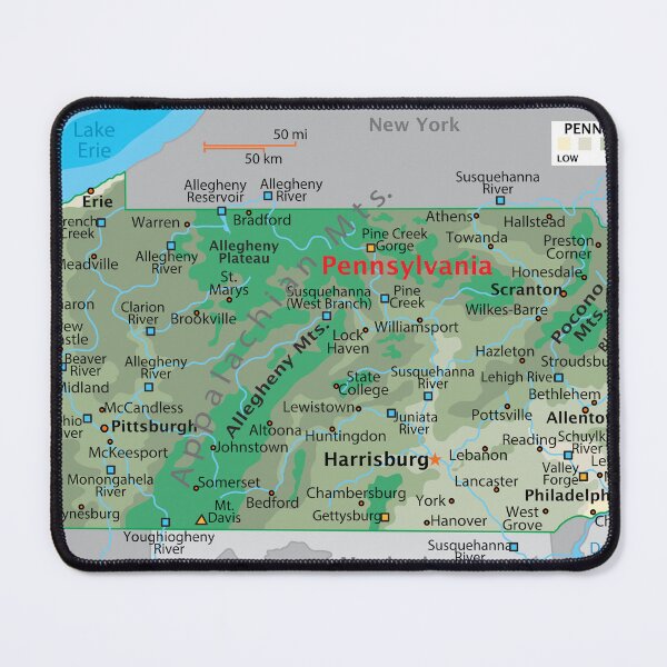 Item preview, Pennsylvania Map for Wall Decor and Education designed and sold by WorldAtlas.com.