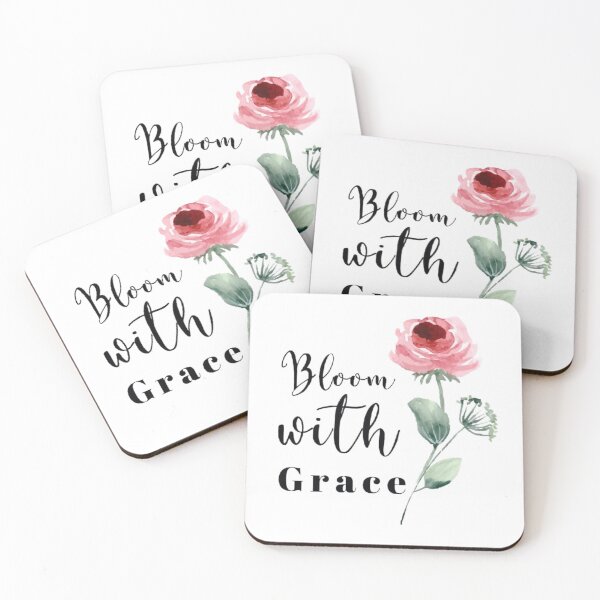 Item preview, Bloom With Grace – Elegant Watercolor Flower Quote Aesthetic.  designed and sold by musabadam2013.
