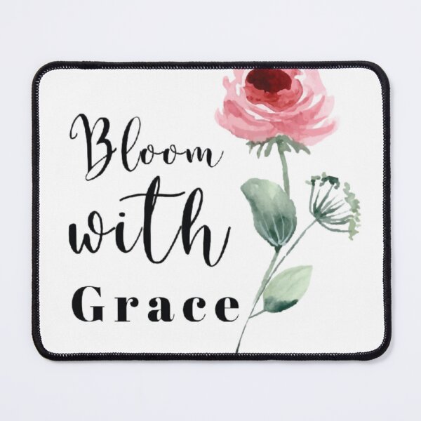 Item preview, Bloom With Grace – Elegant Watercolor Flower Quote Aesthetic.  designed and sold by musabadam2013.