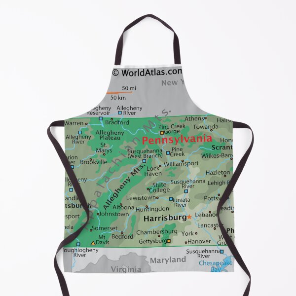 Item preview, Pennsylvania Map for Wall Decor and Education designed and sold by WorldAtlas.com.