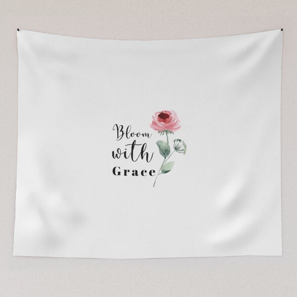 Item preview, Bloom With Grace – Elegant Watercolor Flower Quote Aesthetic.  designed and sold by musabadam2013.