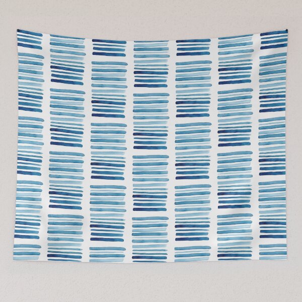 Item preview, Contemporary Blue Watercolor Stripes - Abstract Art designed and sold by Courtney Matulewicz.