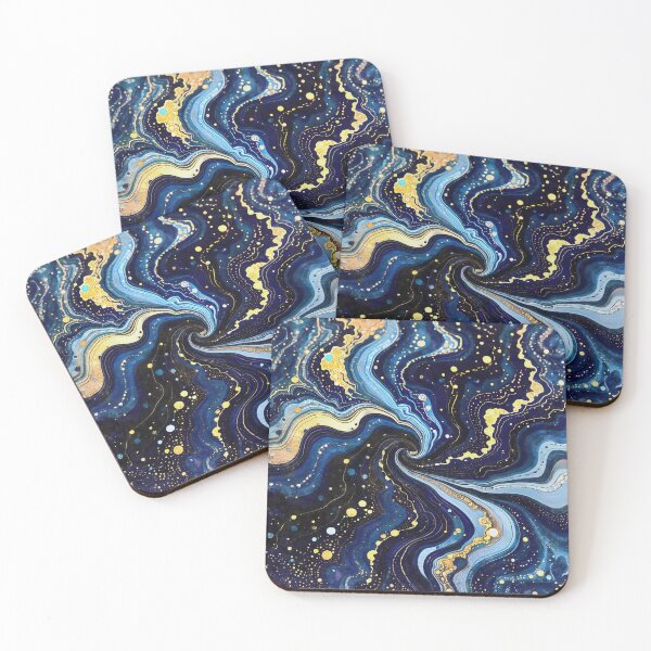 Item preview, Vibrant Swirls of Blue and Gold 3 designed and sold by taiche.