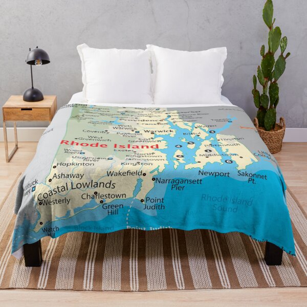Item preview, Rhode Island State Map with Cities and Coastline designed and sold by WorldAtlas.com.