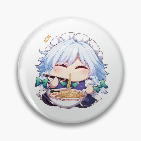 Item preview, Lisa Genshin Impact Game Sakuya Izayoi Touhou Kawaii Ramen Chibi Cute Anime Girl designed and sold by Raslbazola.