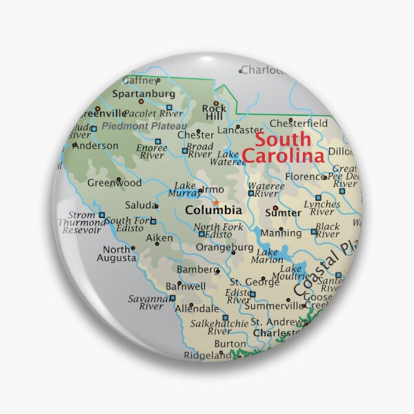 Item preview, Detailed South Carolina Geography Map designed and sold by WorldAtlas.com.