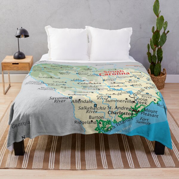 Item preview, Detailed South Carolina Geography Map designed and sold by WorldAtlas.com.