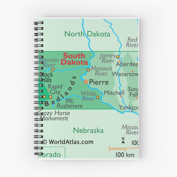 Item preview, South Dakota State Map with Cities and Regions designed and sold by WorldAtlas.com.