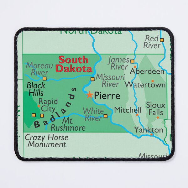 Item preview, South Dakota State Map with Cities and Regions designed and sold by WorldAtlas.com.