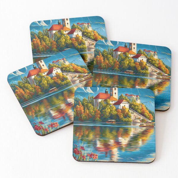 Item preview, Travel poster Featuring Lake Bled with Reflection designed and sold by Artessie.