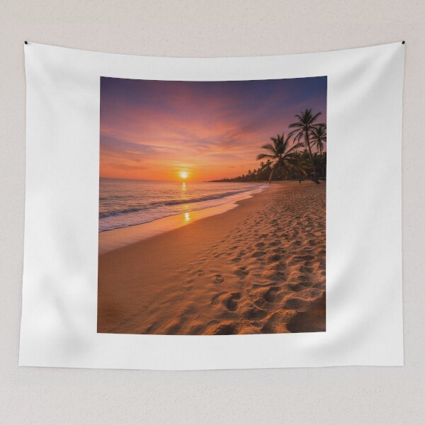 Item preview, Tropical Sunset palm Beach Paradise designed and sold by Fateh-Kro ⭐⭐⭐⭐⭐.