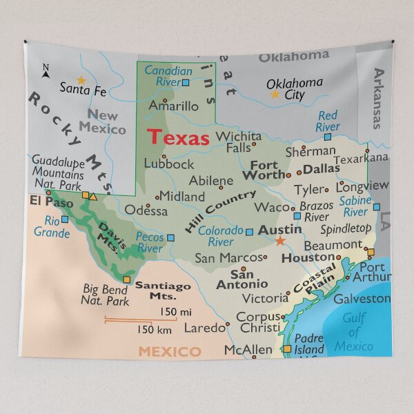 Item preview, Texas Map for Wall Decor and Education designed and sold by WorldAtlas.com.
