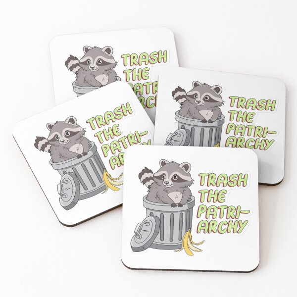 Item preview, Trash the Patriarchy Raccoon - Funny Feminist Trash Panda Art designed and sold by JossDesign15.