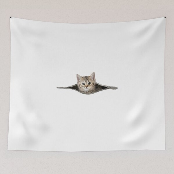 Item preview, Peeking Zipper Kitten - Cute 3D Cat Inside Pocket Illusion designed and sold by Latikshop.