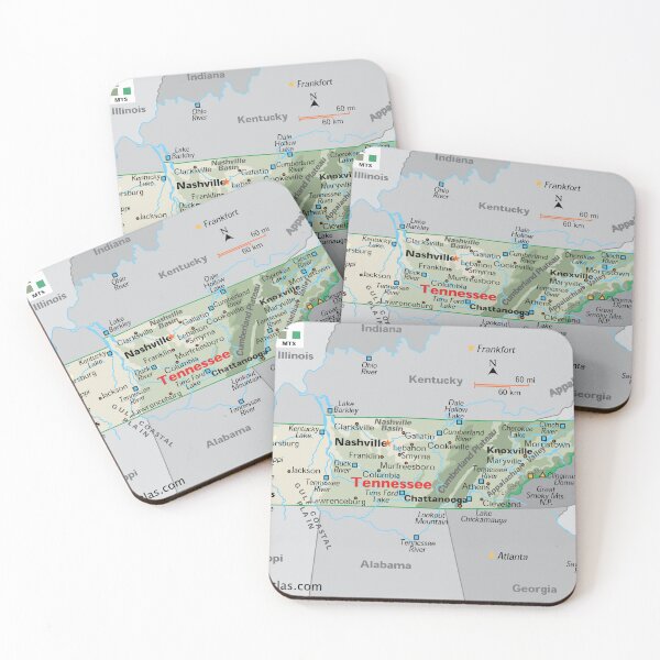 Item preview, Detailed Tennessee Geography Map designed and sold by WorldAtlas.com.