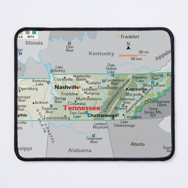 Item preview, Detailed Tennessee Geography Map designed and sold by WorldAtlas.com.