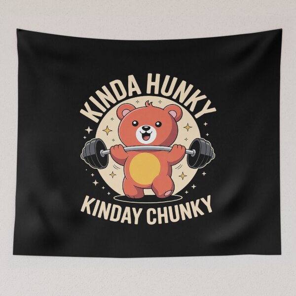 Item preview, Funny Kinda Chunky Kinda Hunky Bodybuilding Gym  designed and sold by NailMolisa.