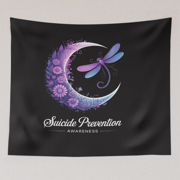 Item preview, Suicide Depression Moon Dragonfly Prevention Awareness designed and sold by VladimiaPutin.