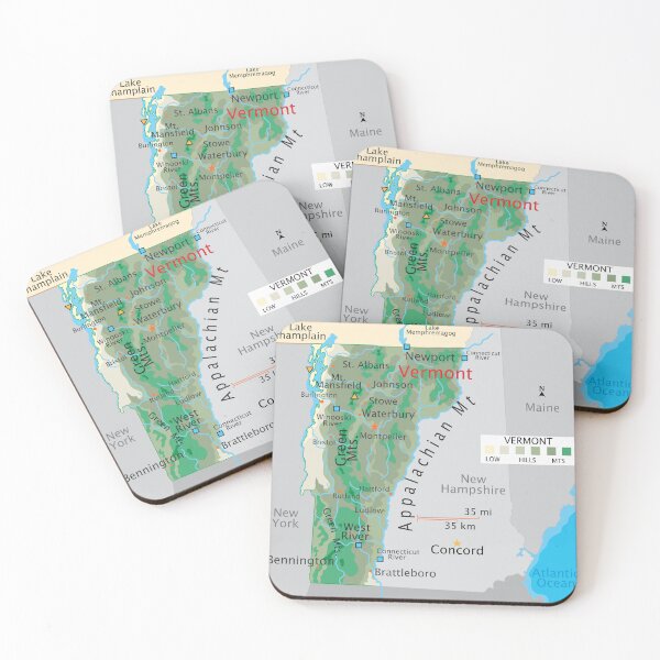 Item preview, Vermont Map for Wall Decor and Education designed and sold by WorldAtlas.com.