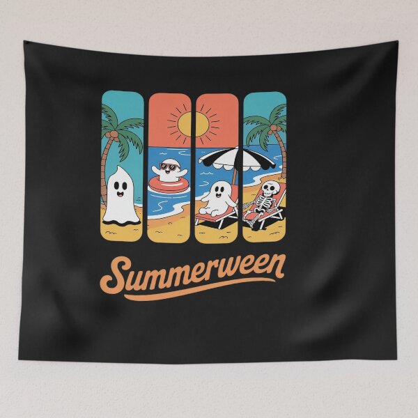 Item preview, Summerween Skeleton Ghost Beach Party Halloween Vibes designed and sold by VladimiaPutin.