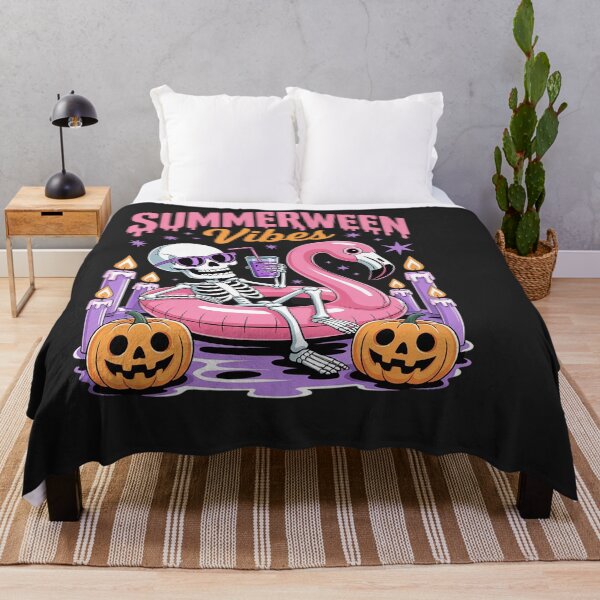 Item preview, Summerween Vibes Spooky Skeleton Flamingo Pool Halloween designed and sold by VladimiaPutin.