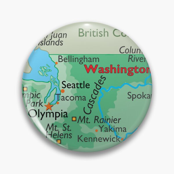 Item preview, Washington State Map with Cities and Regions designed and sold by WorldAtlas.com.