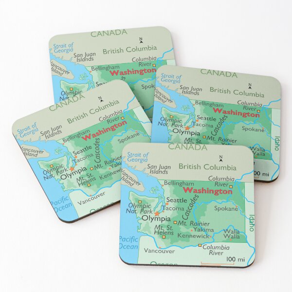 Item preview, Washington State Map with Cities and Regions designed and sold by WorldAtlas.com.