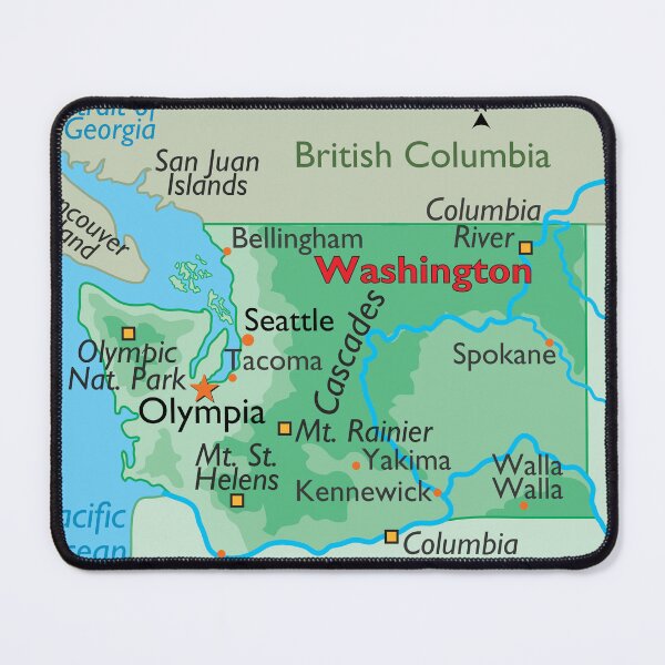 Item preview, Washington State Map with Cities and Regions designed and sold by WorldAtlas.com.