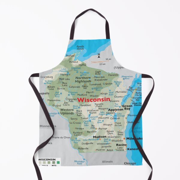 Item preview, Wisconsin State Map with Cities and Lakes designed and sold by WorldAtlas.com.