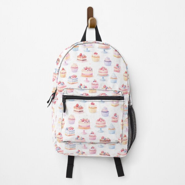 Item preview, Pastel watercolor cake and cupcake pattern on white designed and sold by juthamas8426.