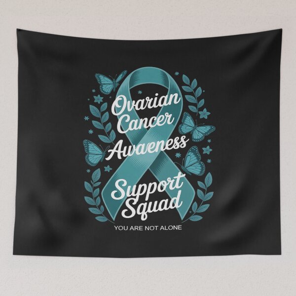 Item preview, Support Squad Ovarian Cancer Awareness Teal Ribbon Butterfly designed and sold by Rackaam.