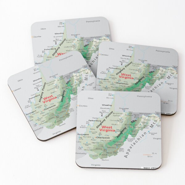 Item preview, West Virginia Map for Wall Decor and Education designed and sold by WorldAtlas.com.