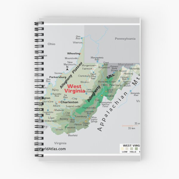 Item preview, West Virginia Map for Wall Decor and Education designed and sold by WorldAtlas.com.