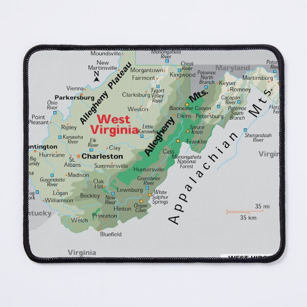 Item preview, West Virginia Map for Wall Decor and Education designed and sold by WorldAtlas.com.