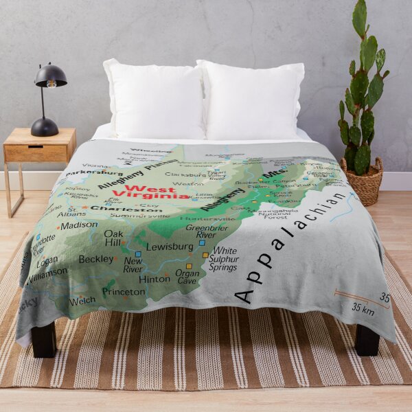 Item preview, West Virginia Map for Wall Decor and Education designed and sold by WorldAtlas.com.