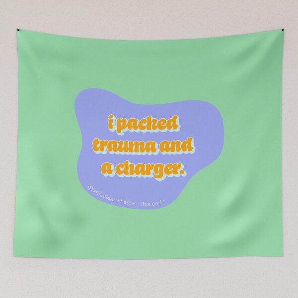 Item preview, Funny typographic quote – I Packed Trauma and a Charger designed and sold by idgafstudio.ch.
