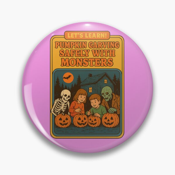 Item preview, Pumpkin Carving Safely With Monsters #2  designed and sold by Rare Plus Apparel!.