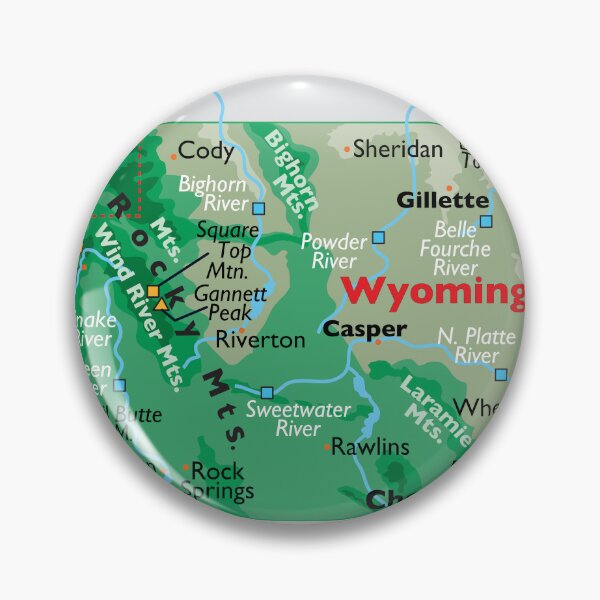Item preview, Wyoming Map for Wall Decor and Education designed and sold by WorldAtlas.com.