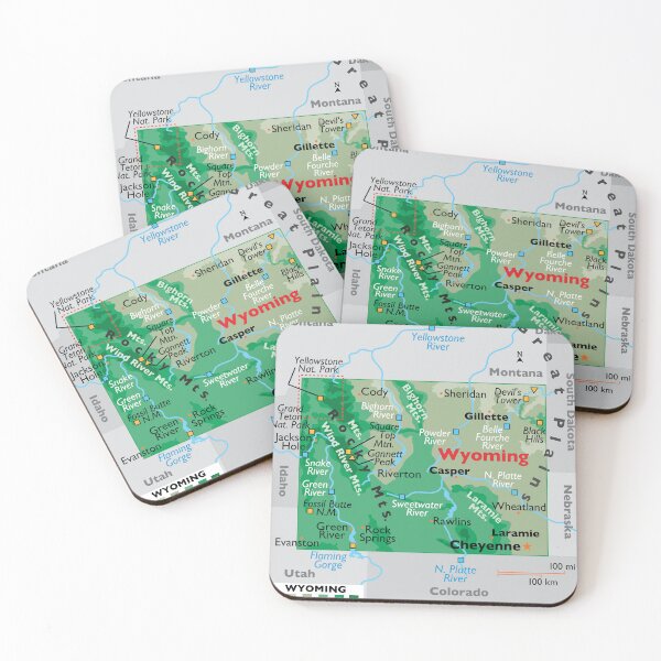 Item preview, Wyoming Map for Wall Decor and Education designed and sold by WorldAtlas.com.