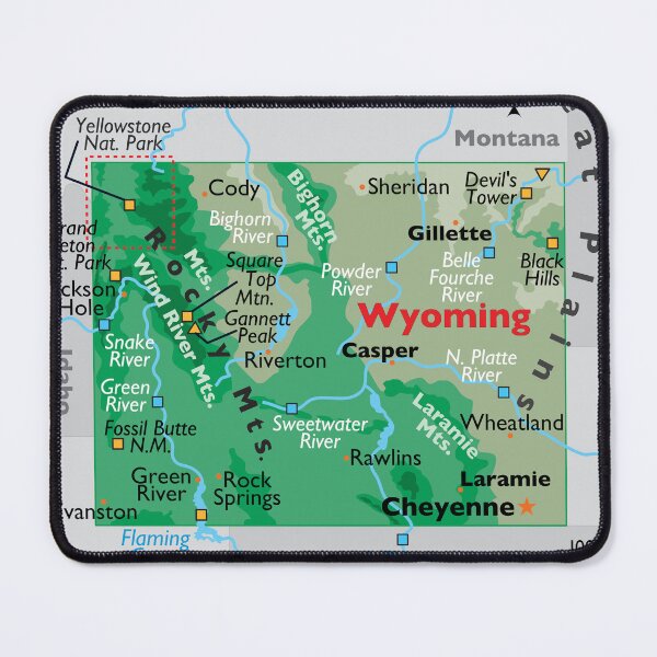 Item preview, Wyoming Map for Wall Decor and Education designed and sold by WorldAtlas.com.