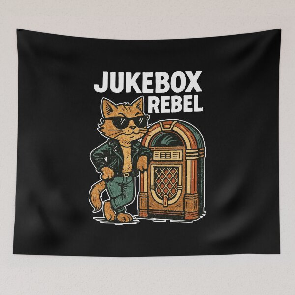 Item preview, Rockabilly Jukebox Cool Cat Rebel Retro Gift designed and sold by Pineapple-Tree.