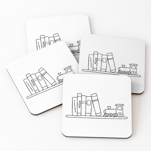 Item preview, A toy train beside a row of books on a shelf   designed and sold by rasagamastore.