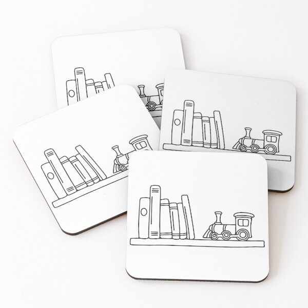 Item preview, A toy train resting by books lined on a shelf   designed and sold by rasagamastore.