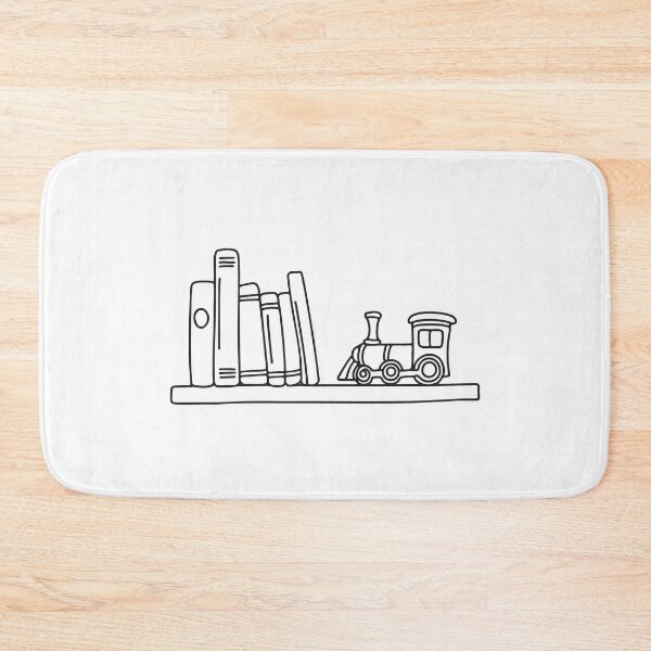 Item preview, A toy train resting by books lined on a shelf   designed and sold by rasagamastore.