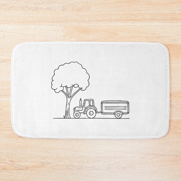 Item preview, A tractor beside a trailer under a tall tree   designed and sold by rasagamastore.