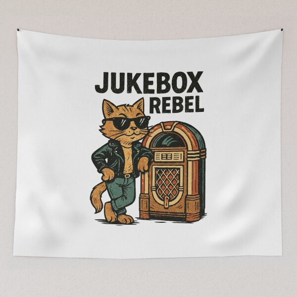 Item preview, Rockabilly Jukebox Cool Cat Rebel Retro Gift designed and sold by Pineapple-Tree.