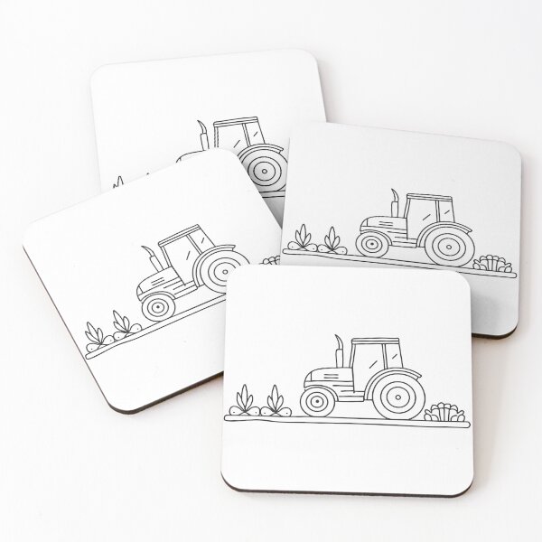 Item preview, A tractor parked near a vegetable patch   designed and sold by rasagamastore.