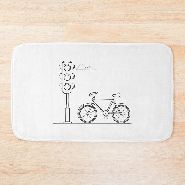Item preview, A traffic light standing by a bike halted at the curb   designed and sold by rasagamastore.