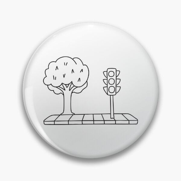 Item preview, A light signal standing beside a tree on the curb   designed and sold by rasagamastore.